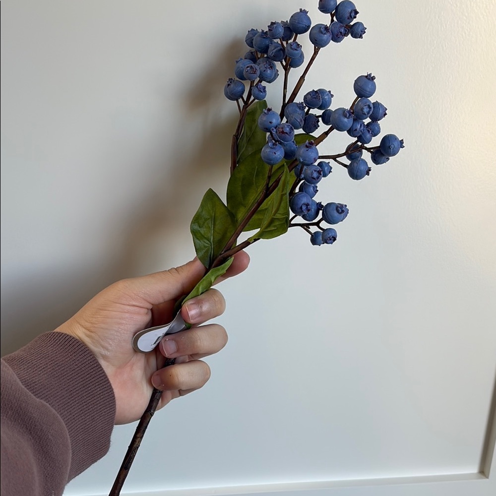 Blueberry Faux Stem Home Accent